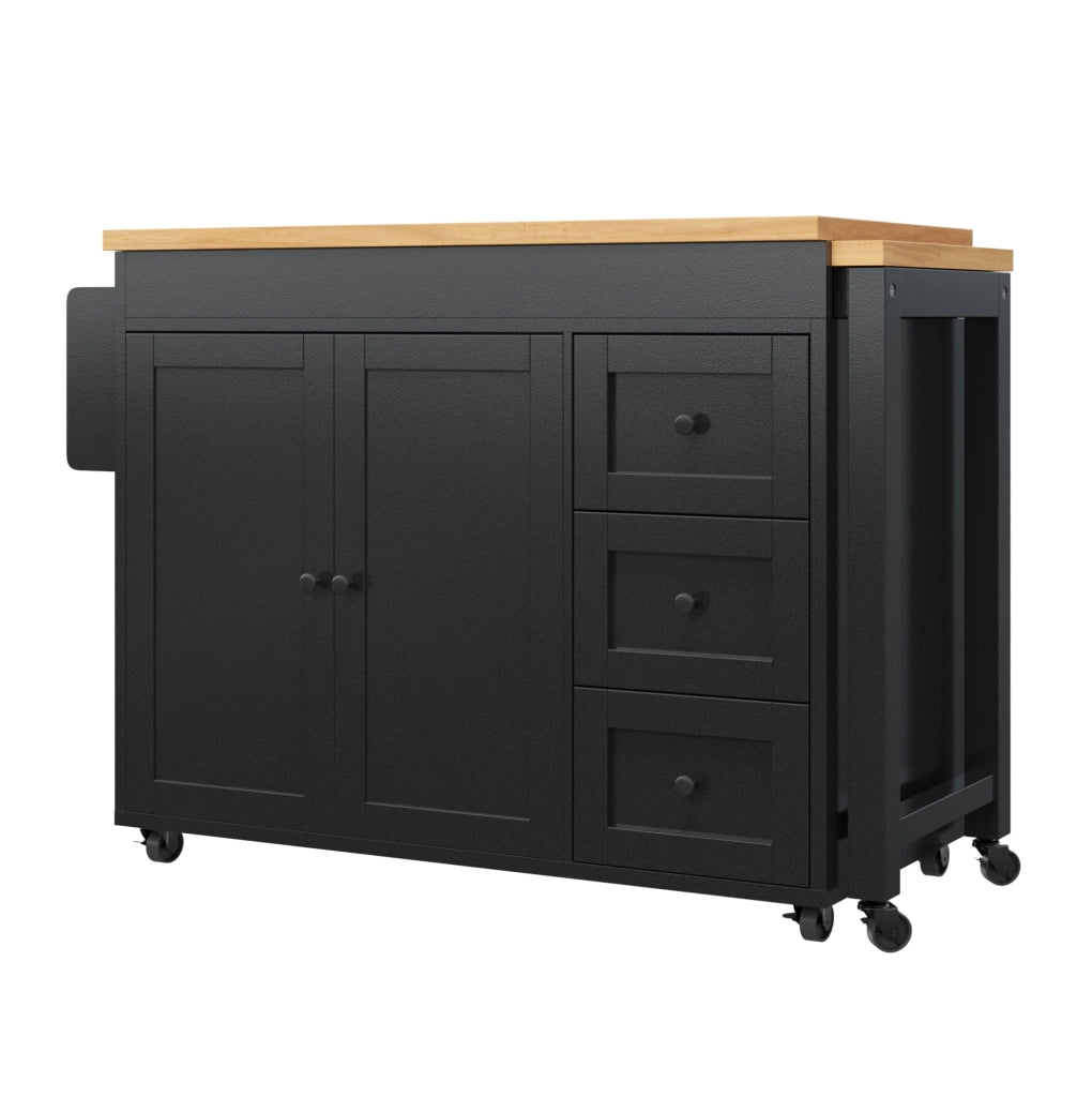 Isola cucina estensibile 116-179,5 x 45 x 89 cm MDF nero, mobile