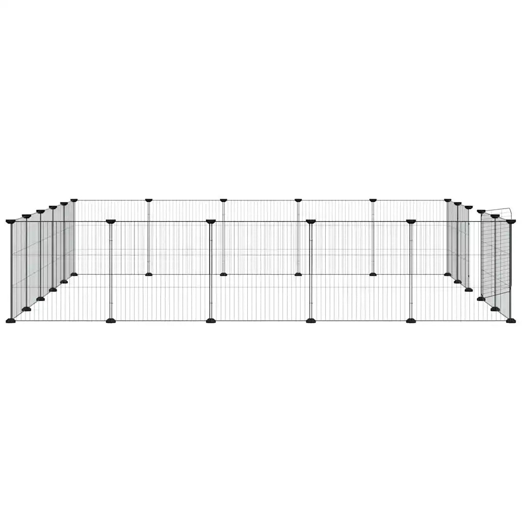 Gabbia per Animali 20 Pannelli con Porta Nera 35x35 cm Acciaio 3114025