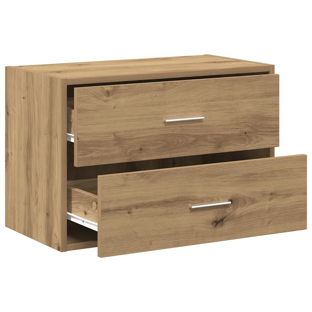 Mobile contenitore impilabile 60 x 31 x 40 cm con 2 pratici cassetti moderni in legno di rovere ingegnerizzato 02_0051203