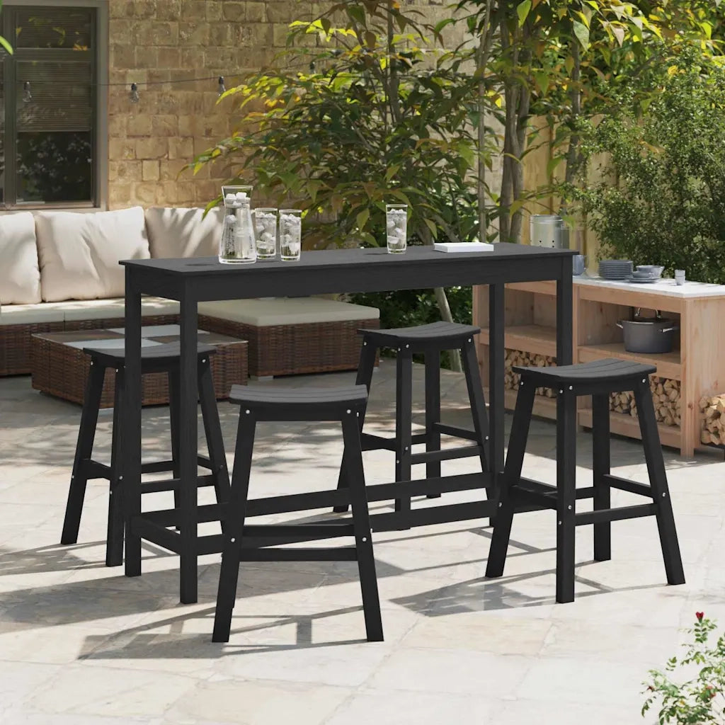 Set Bar da Giardino 4 pcs Nero HDPE 3335805