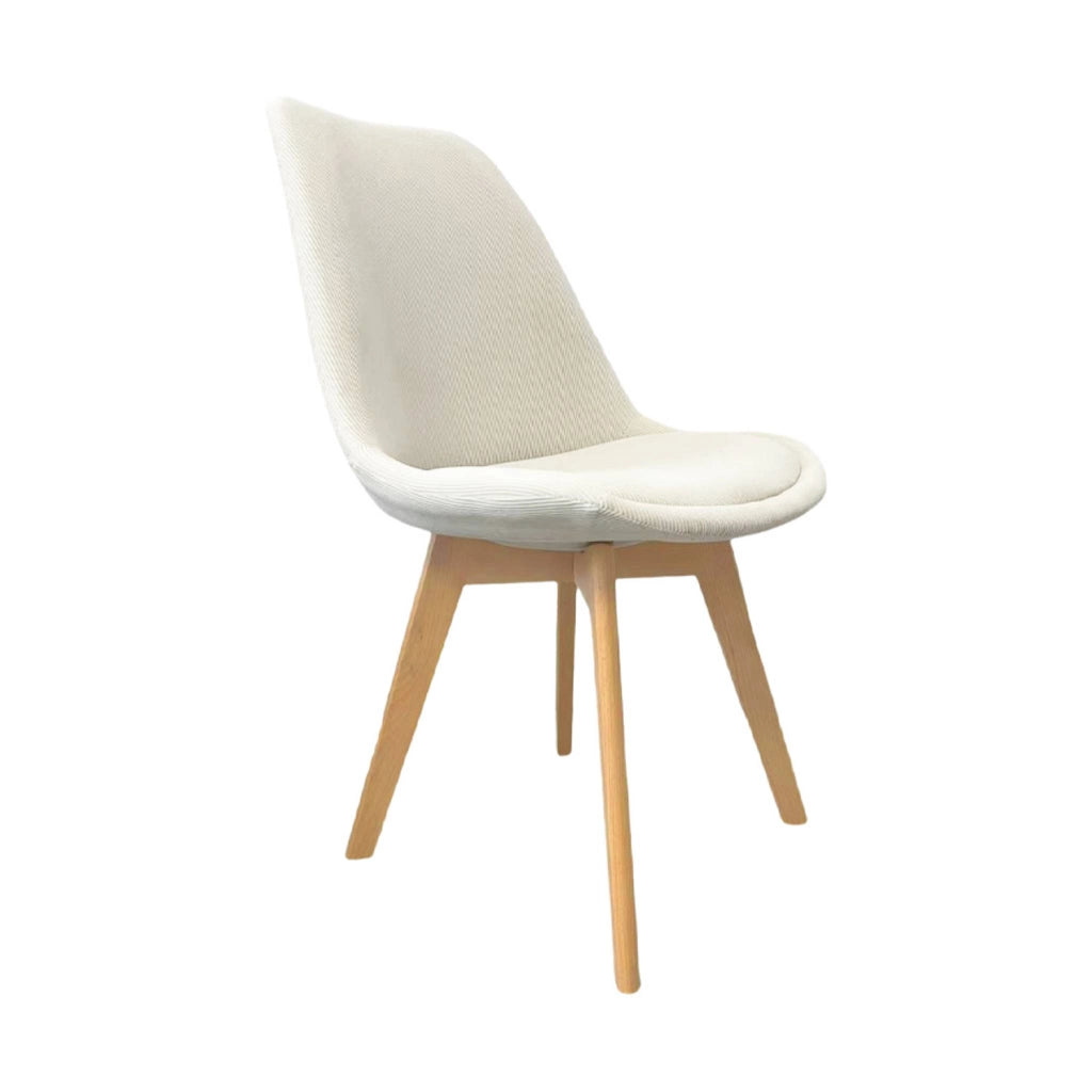 Set di 4 sedie scandinave in legno di faggio e velluto a coste ,