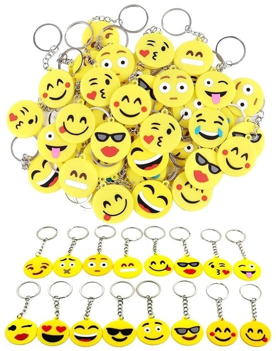 Sleutelhangers Emoji 30 pezzi - Accessori per bambini - Regali per bambini - Cadeau per bambini - Accessori per giocattoli - Impermeabili - Chiavi a forma di emoji - Accessori per giocattoli in gomma dura
