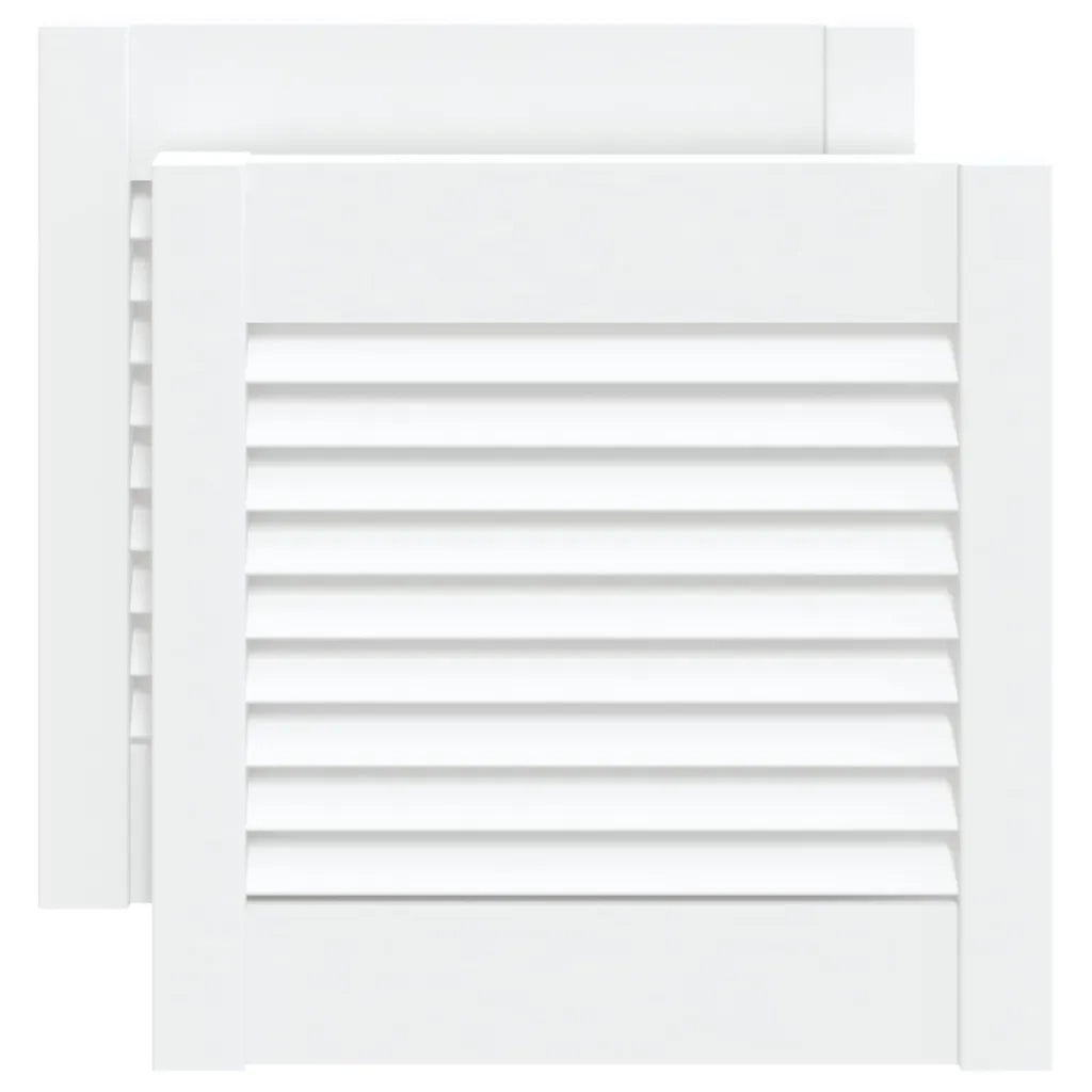 Ante a Lamelle 2 pz Bianche 39,5x39,4 cm in Legno di Pino 151143