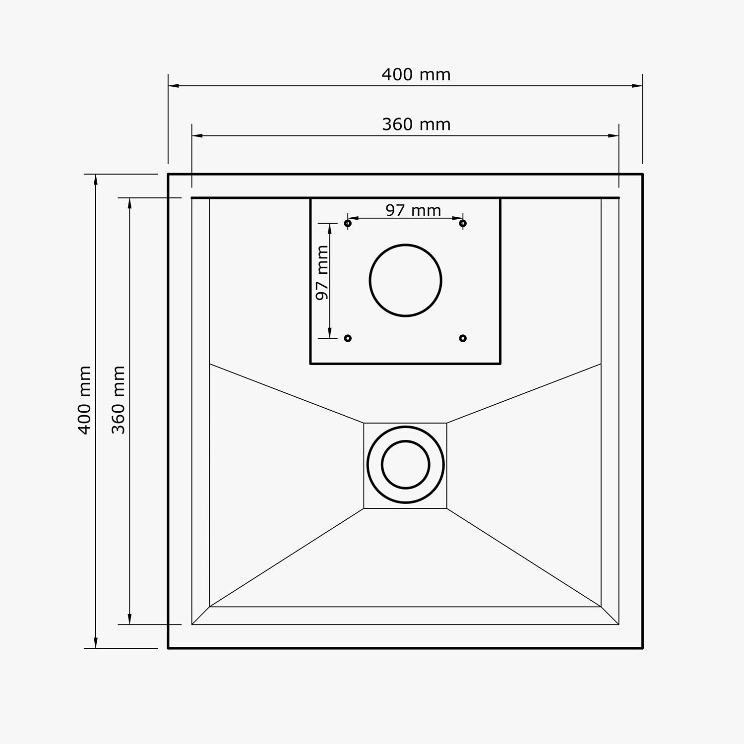 Basamento per Fontana 40x40x10 cm in Calcestruzzo Plinto XL Grigio