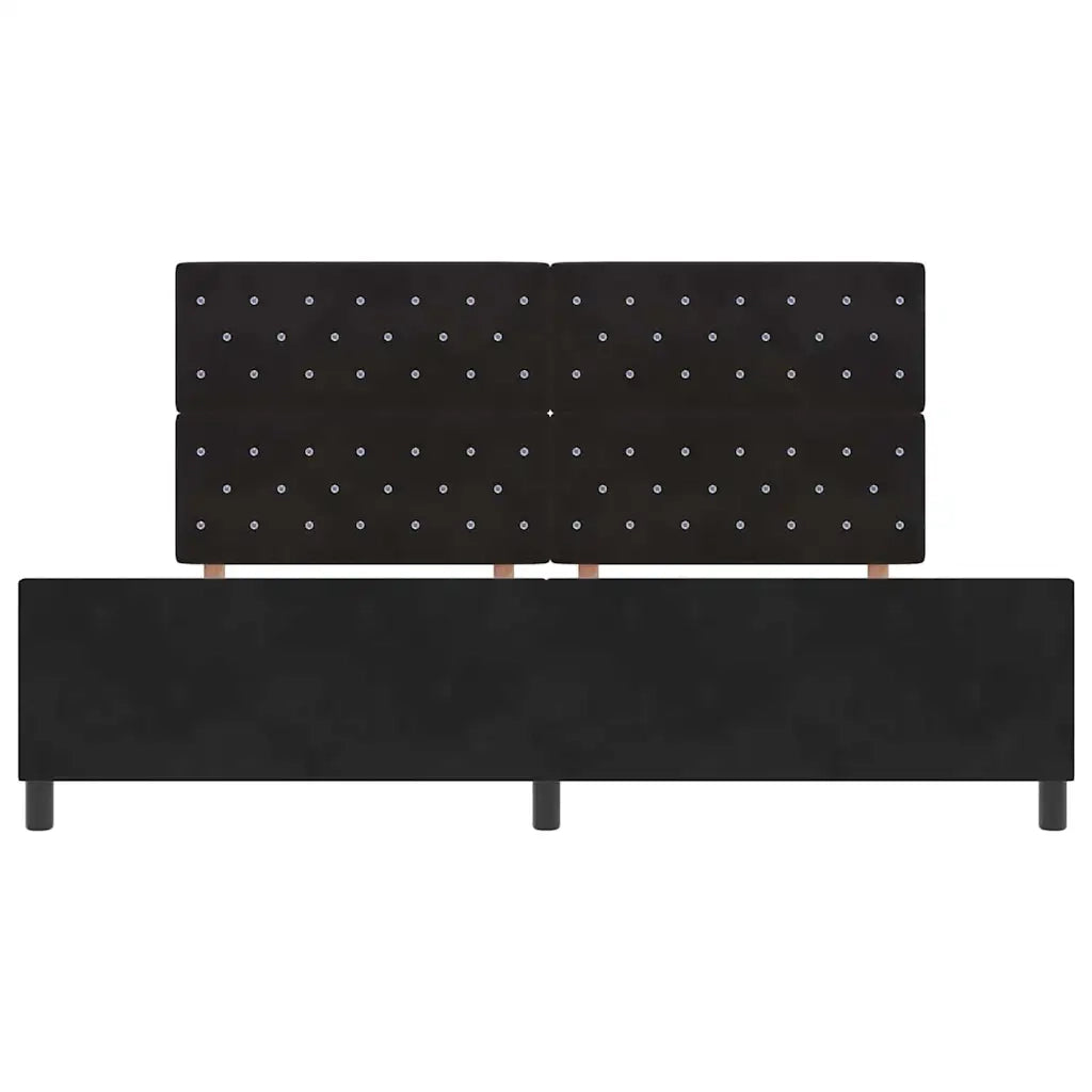 Letto a molle con testiera Nero 200 x 200 cm Velluto 3344899