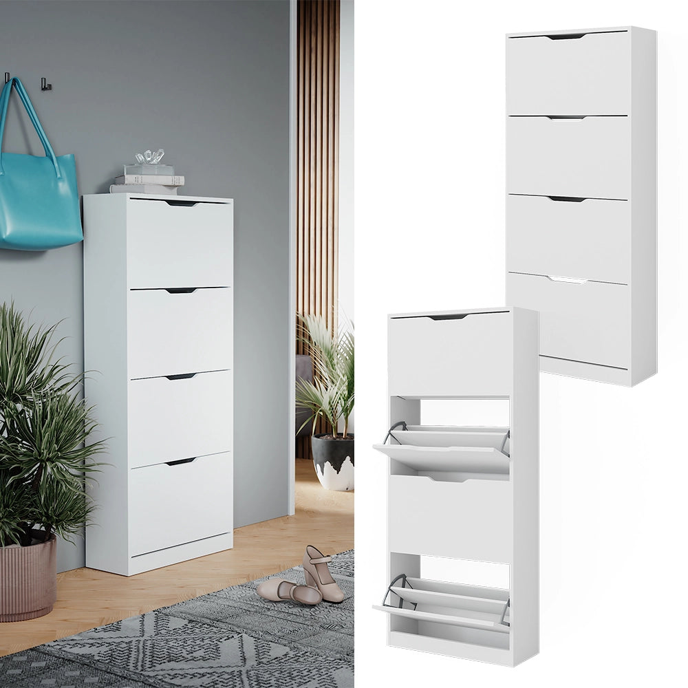 Vicco Scarpiera Bianco 59 x 137 cm con 4 cassetti incernierati