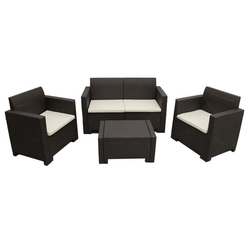 SALOTTO NEBRASKA A 2 POSTI IN WICKER MARRONE