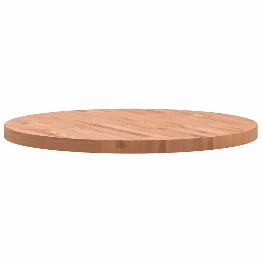Piano per Tavolo Ø80x4 cm Rotondo in Legno Massello di Faggio 355946