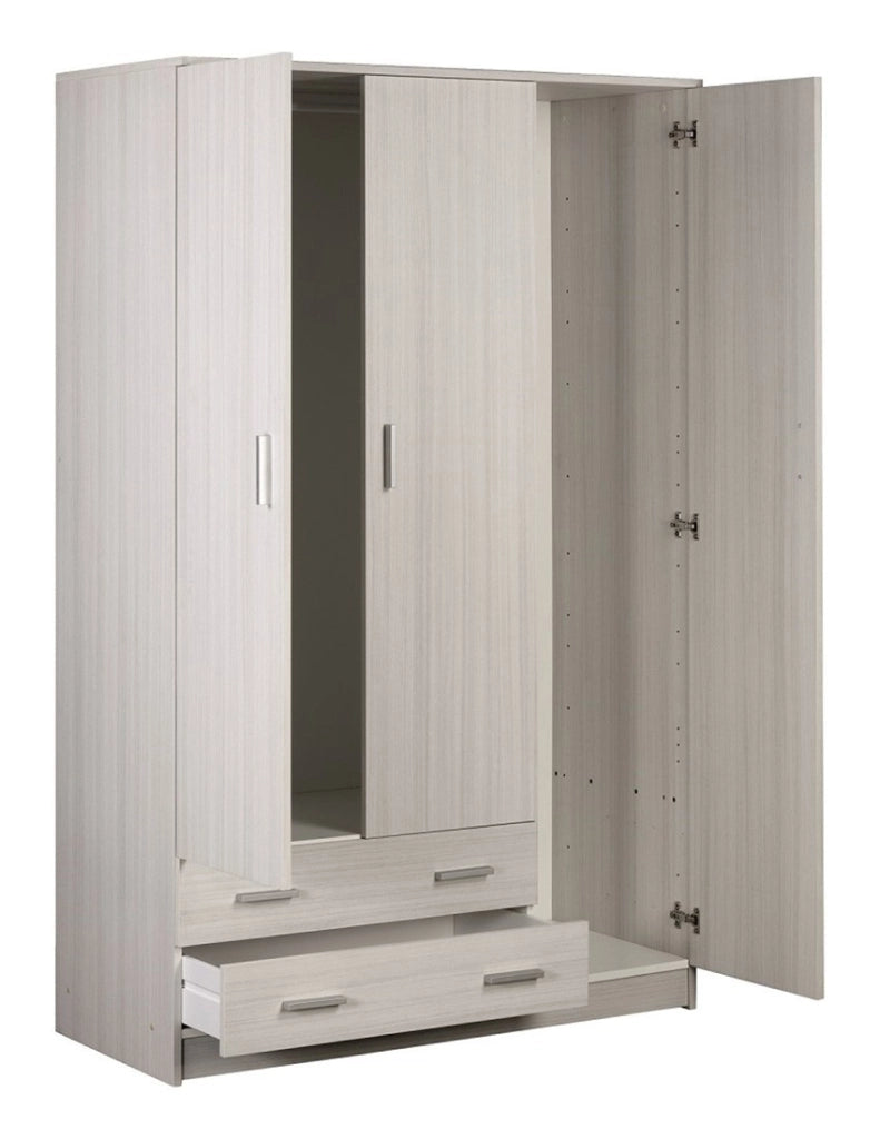 Armadio 3 ante 2 cassetti H182 L115 P52 Cm colore Eucalipto 457k Sarmog
