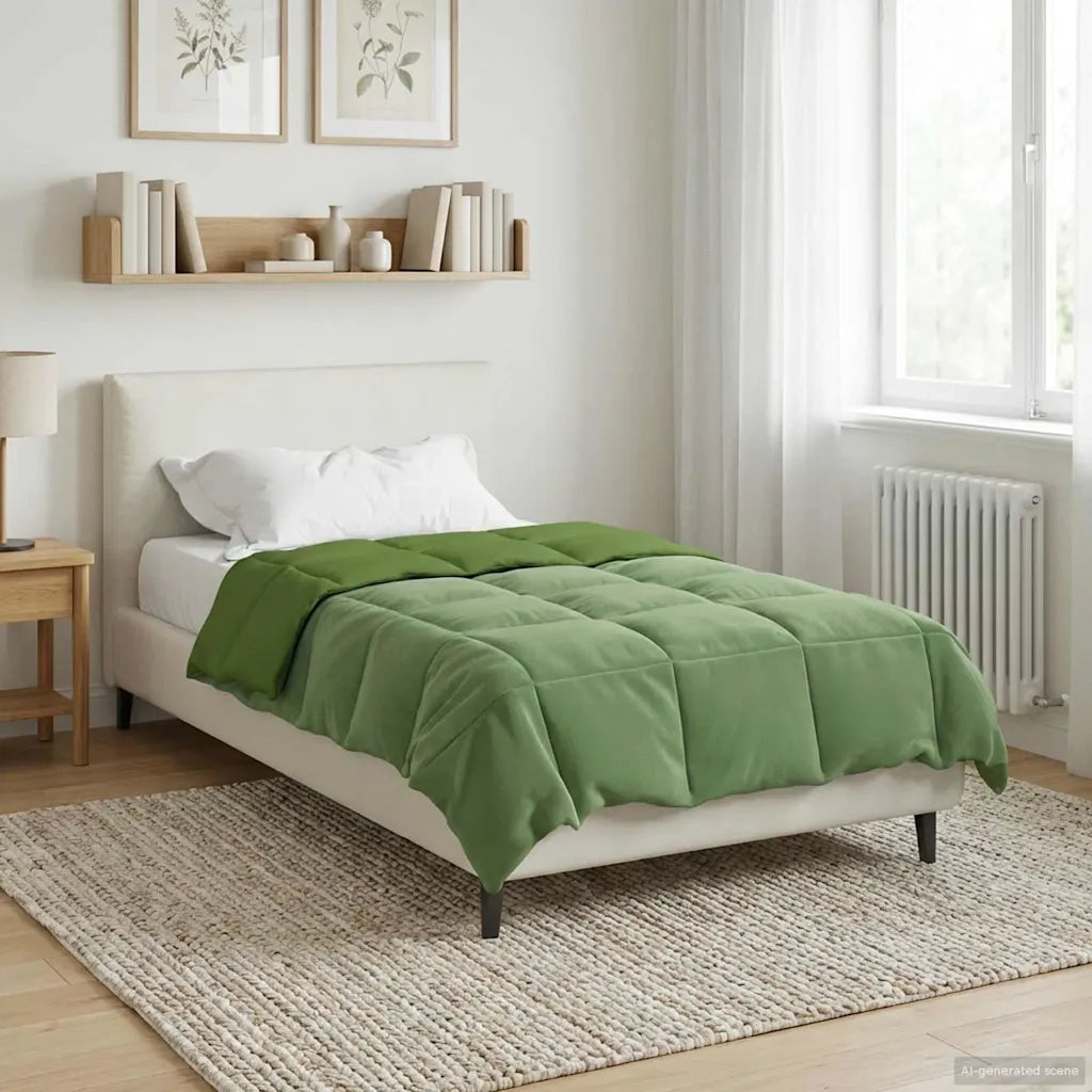 Duvet Invernale Trapuntato Verde 140 x 220 cm Microfibra 42026127