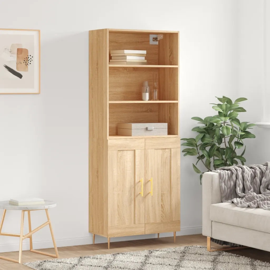Credenza | Madia | Buffet da pranzo | Armadio da pranzo Rovere Sonoma 69,5x34x180 cm in Legno Multistrato