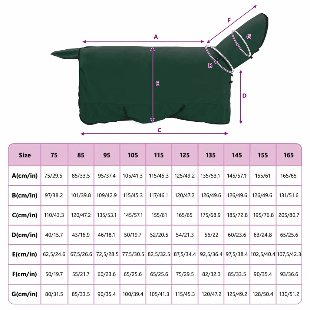 Coperta per Cavalli Verde scuro completo 125 cm Poliestere CFW2950460