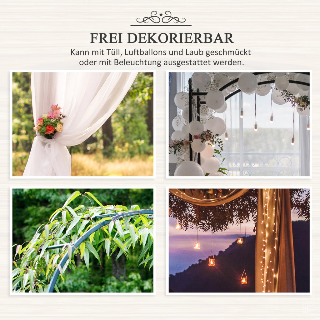 Arco per Rose in Metallo ¨C zephmum ¨C 114x30x230 cm Nero