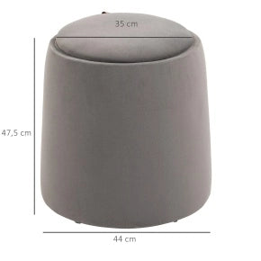 POUF Contenitore rotondo Ø44 x 47,5 cm in poliestere grigio scuro