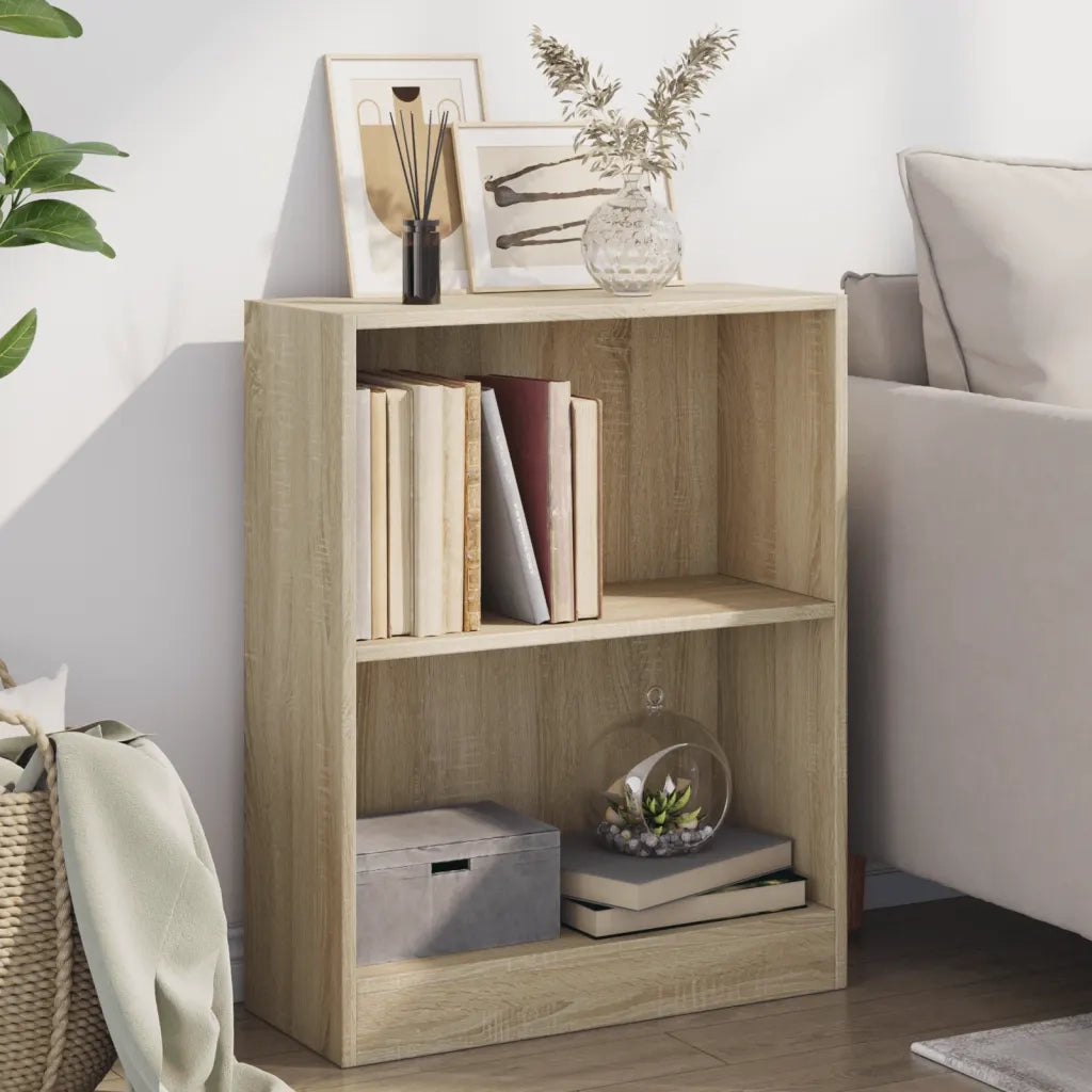 Libreria-Scaffale per Libri-Mobile di Stoccaggio Rovere Sonoma 60x24x76 cm in Legno Multistrato