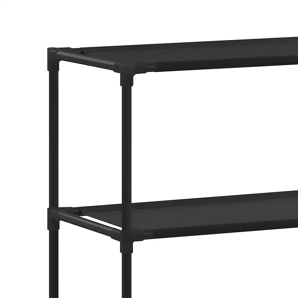 Rastrelliera per Lavatrice a 2 Livelli Nera 69x28x143 cm Ferro cod mxl 51353