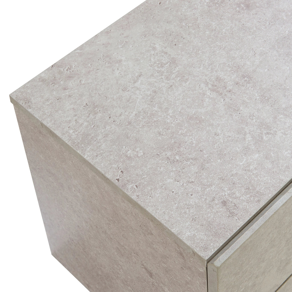 Comodino da Parete Ampfing con 2 Cassetti 40x29x30 cm Effetto Cemento Chiaro [en.casa]