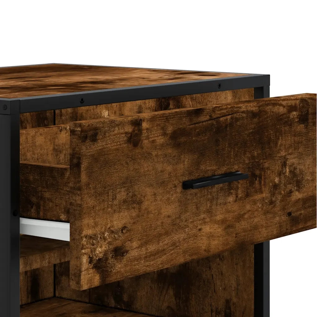 Scarpiera-Scaffale per scarpe Rovere Fumo 48x38x97,5 cm in Legno Multistrato 126964
