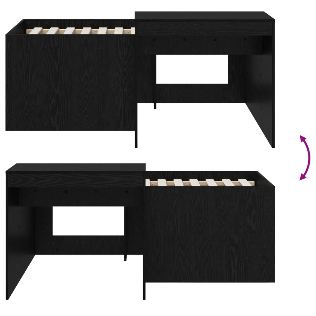 Letto alto per bambini con scrivania Nero Legno ingegnerizzato 3422668