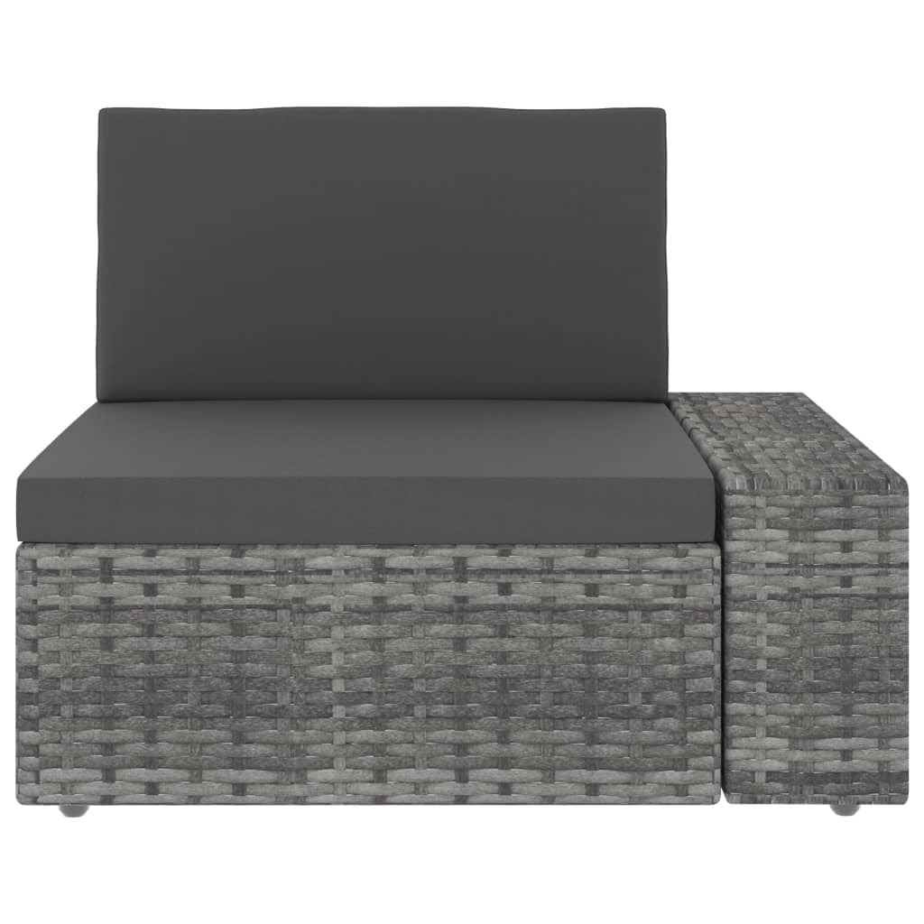 Set di mobili da giardino mobili da esterno set da 4 pezzi resina intrecciata grigia 02_0016277