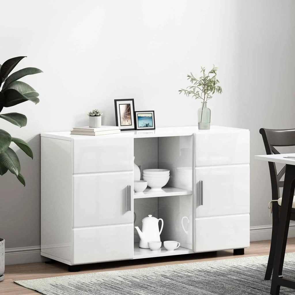 Credenza con porta FLORIN Bianco Lucido 88,5 x 30,5 x 55,5 cm 880295