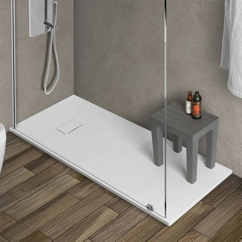 Piatto doccia 70x170 filo pavimento Agorà in resina bianco pietra