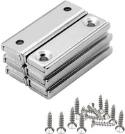 Magnetici rettangolari multifunzionali, 6 pezzi magnetici rettangolari, 40 x 13,5 x 5 mm magneti neodimio, con viti, magneti vitiabili piani, per lavagna bianca, frigorifero, tabella magnetica