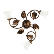 Plafoniera Arte Povera Limone 3 Luci Marrone e Bianco LuceArt Classic