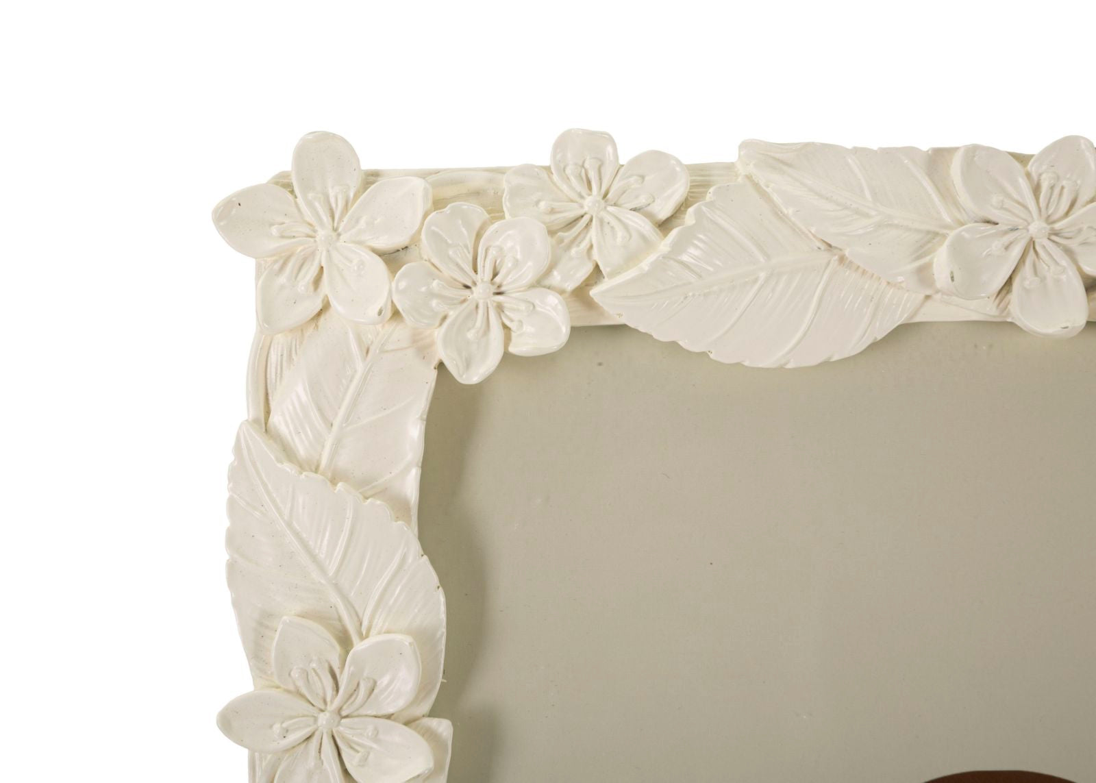 Cornice Leaf Cream 26x2x30,7 cm in Poliresina e Vetro