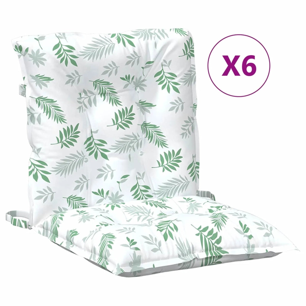 Cuscino da Esterno 6 pcs Bianco 100 x 50 x 7 cm Tessuto