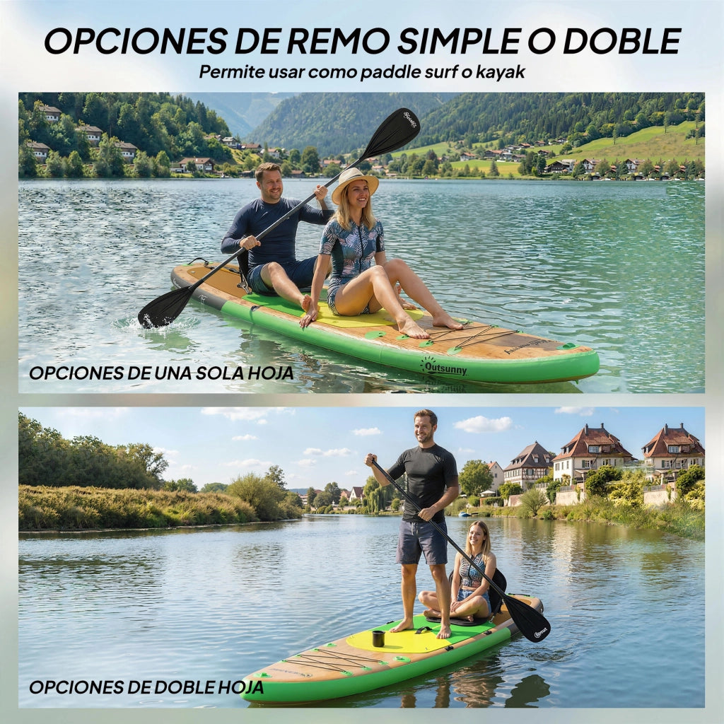 Tavola Paddle Surf Inflabile SUP Extra Largo 335 cm con Sedia Remo Convertibile ¨C zephmum ¨C con Pinne Pompa e Zaino