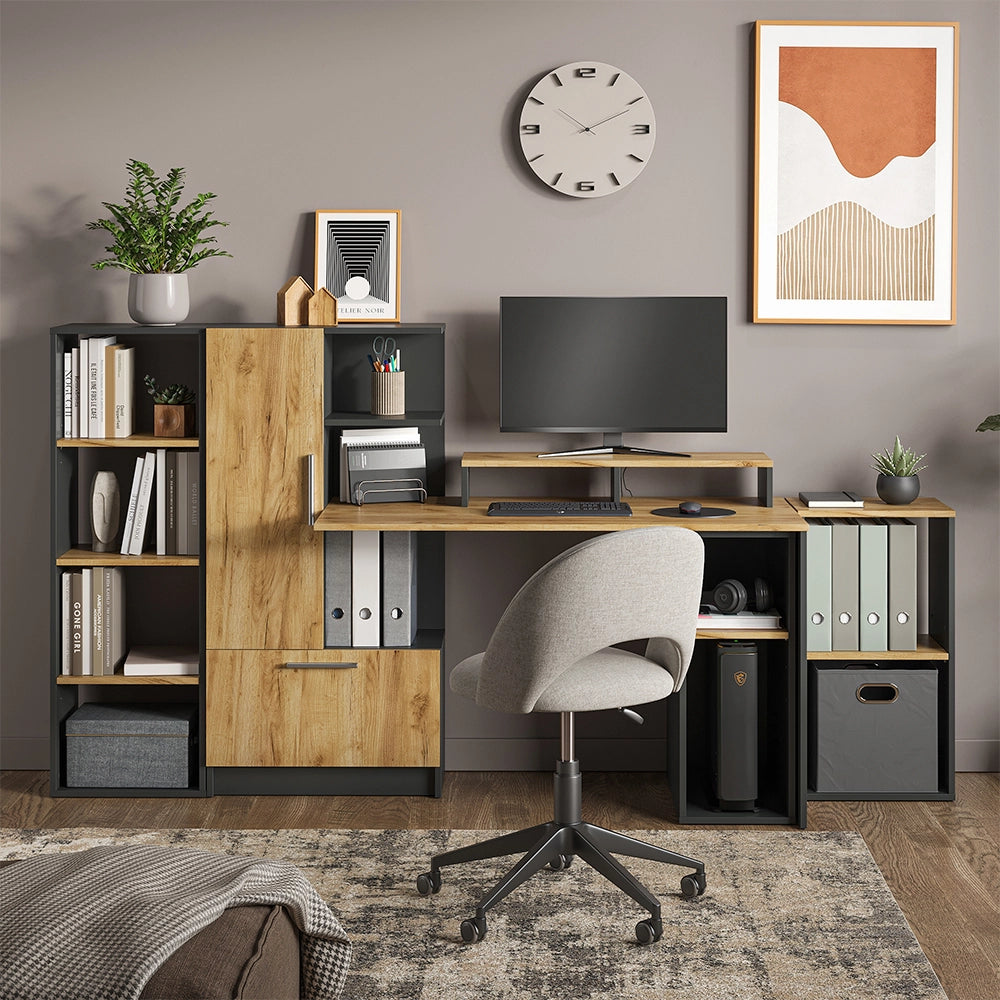 Vicco set scrivania Antracite/Rovere dorato 150 x 59 cm Set di 5