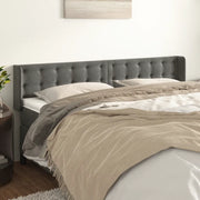 Testiera ad Orecchio-Testata con Orecchie Grigio Scuro 163x16x78/88 cm in Velluto 160519