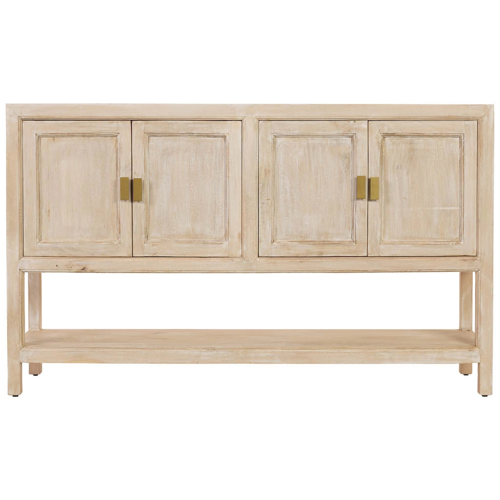 Credenza in legno beige con 4 ante 150x40x90h cm