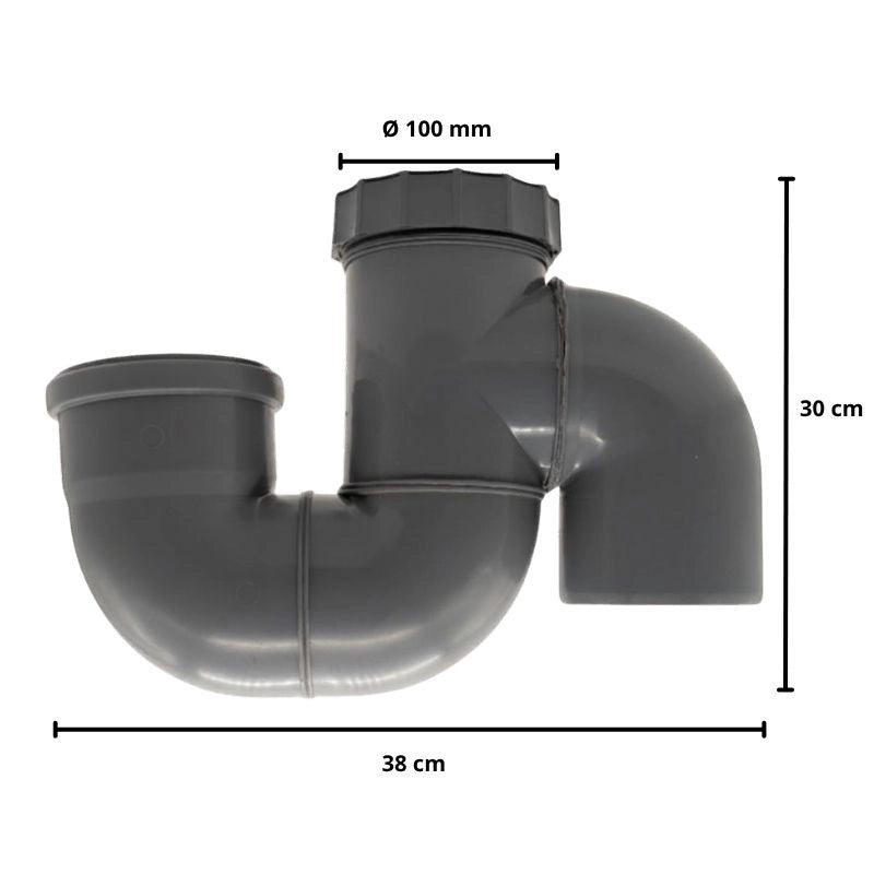 Sifone Verticale Chiuso in Polipropilene : Diametro - 110 mm ( tappo Ø 100 mm)