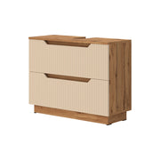 Vicco Mobile sottolavabo per bagno Rovere/cashmere a righe 79.6 x 62.5 cm con 2 cassetti