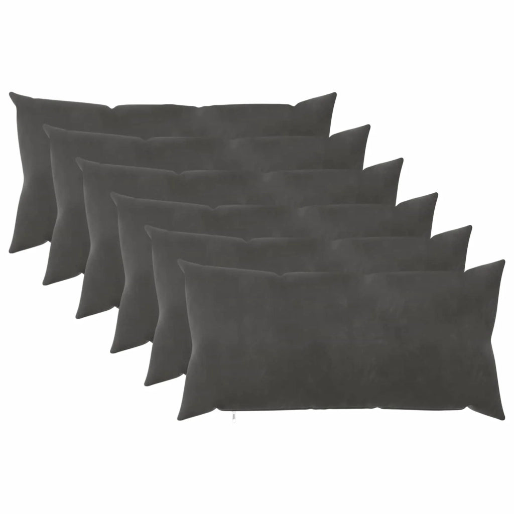 Cuscino con cuscino HEERLEN 6 pz Grigio Scuro Velluto 925292