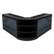 Set Bancone Nero Apollo LED K1200 LM60 con Vetrina Espositiva 3 Ripiani