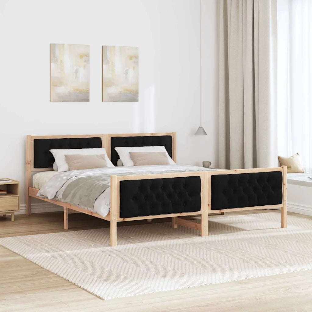 Struttura del letto Nero 160 x 200 cm Pino massello 3394280
