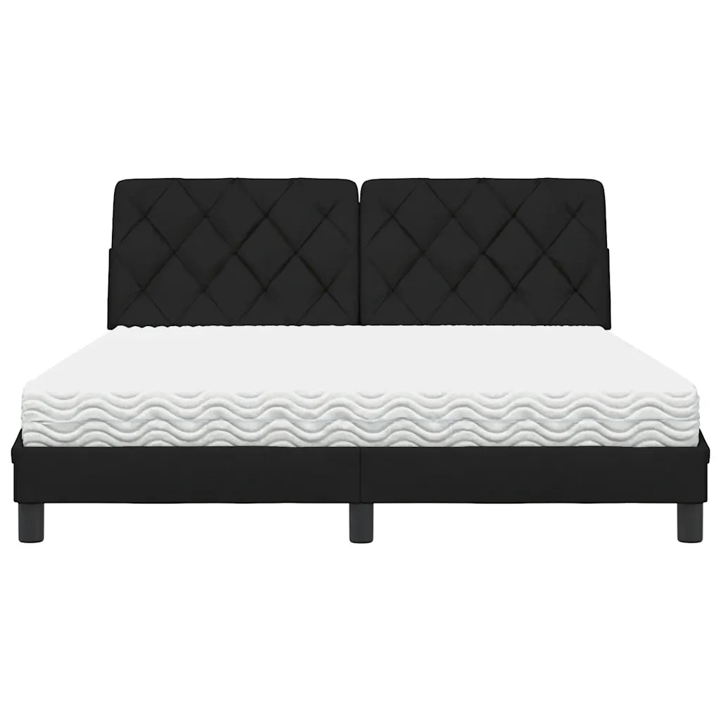Letto con Materasso Nero 160x200 cm in Tessuto 3310750