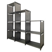 Scaffale Organizzativo 2|3|4 Piani 12 Fori PVC e Tessuto Nyana Home 123x125x29 cm