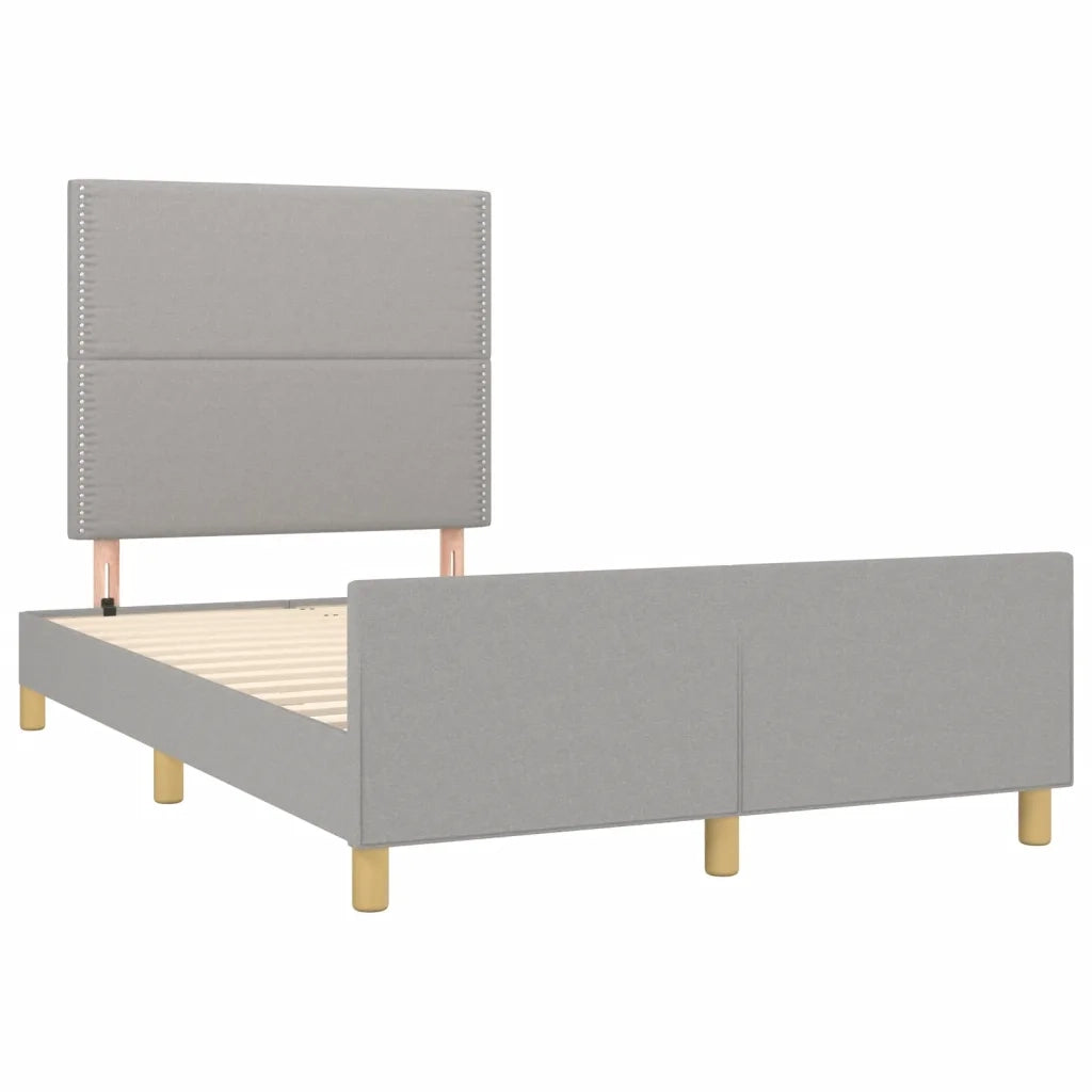 Giroletto senza Materasso Grigio Chiaro 120x190 cm in Tessuto
