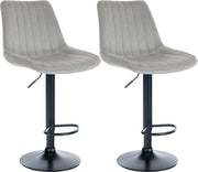 2er Set Barhocker Toni Samt schwarz