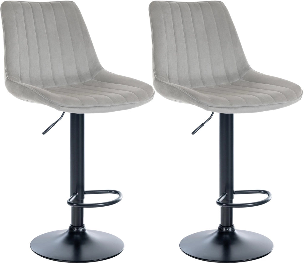 2er Set Barhocker Toni Samt schwarz