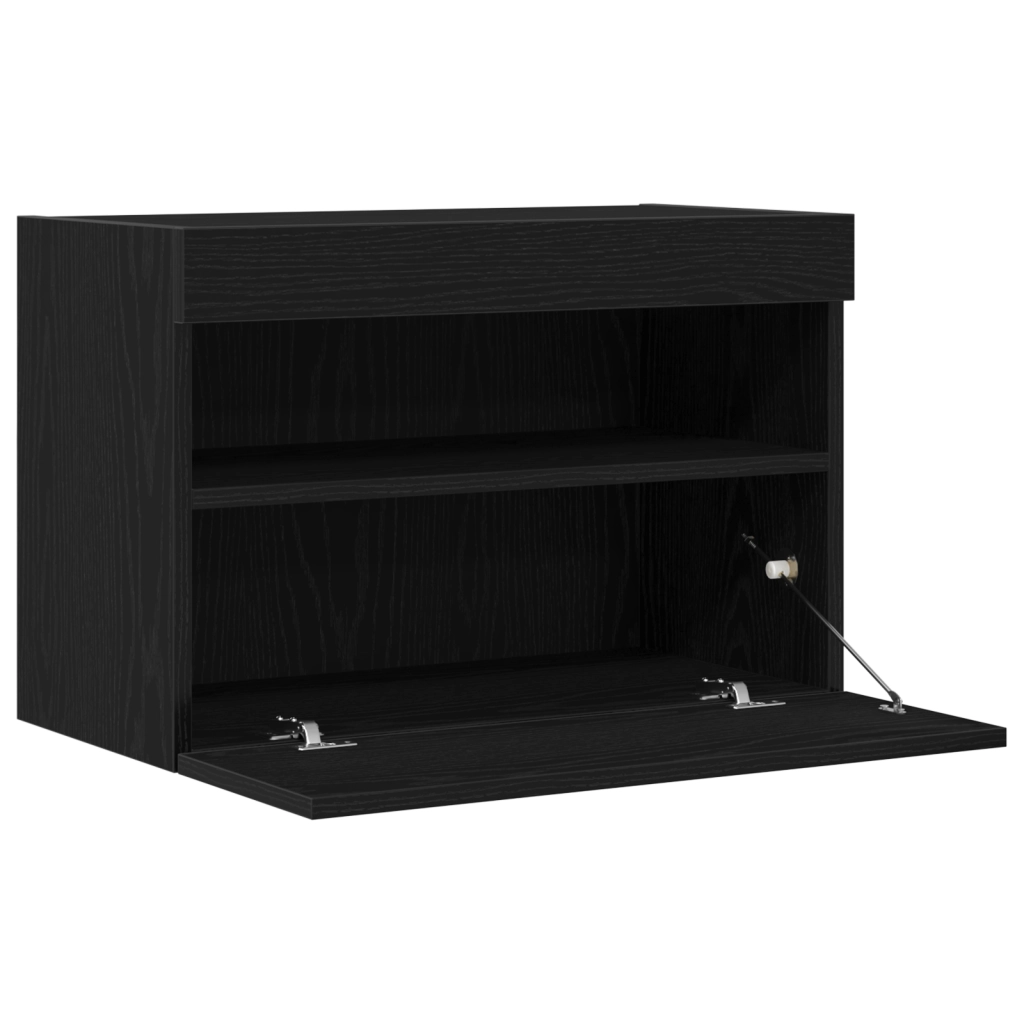 Armadi per TV  con luci LED 2 pcs Nero Rovere 60x30x40 cm