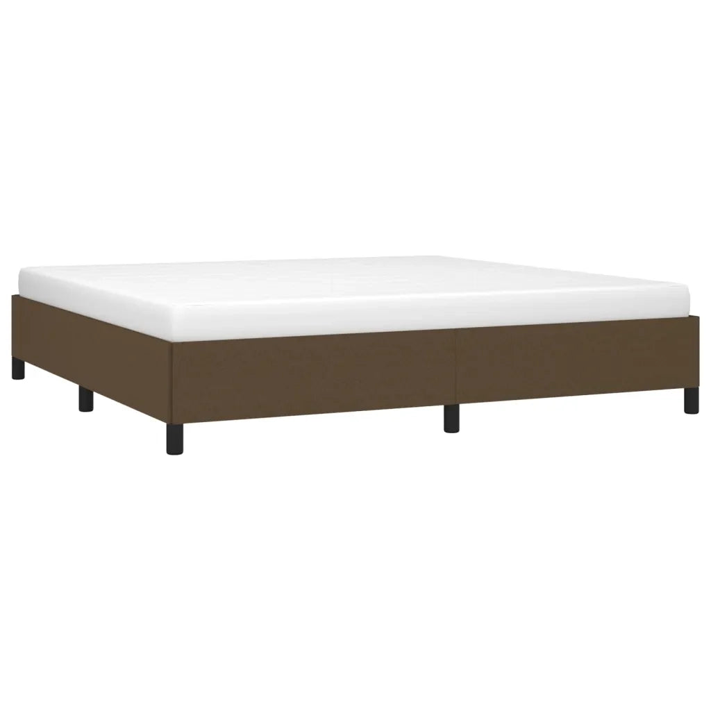 Giroletto senza Materasso-Struttura Letto Marrone Scuro 200x200 cm in Tessuto 679636