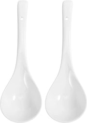 Set di 2 cucchiai in ceramica grandi per piatti asiatici