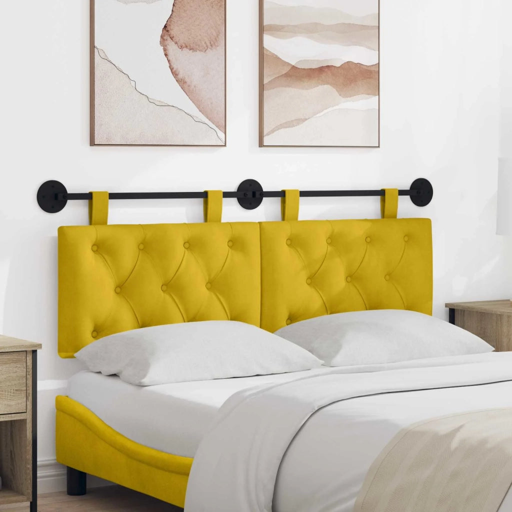 Testiera sospesa Con luce LED Giallo Velluto