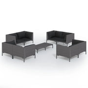 Set di mobili da giardino set da esterno 9 pezzi con cuscini in polyrattan grigio scuro 02_0018110