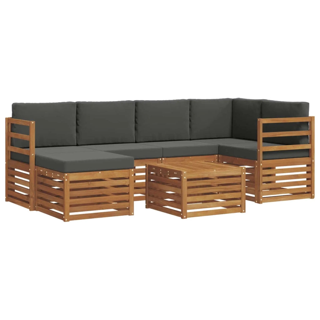 Set divano sezionale con cuscino 7 pcs Naturale e Antracite